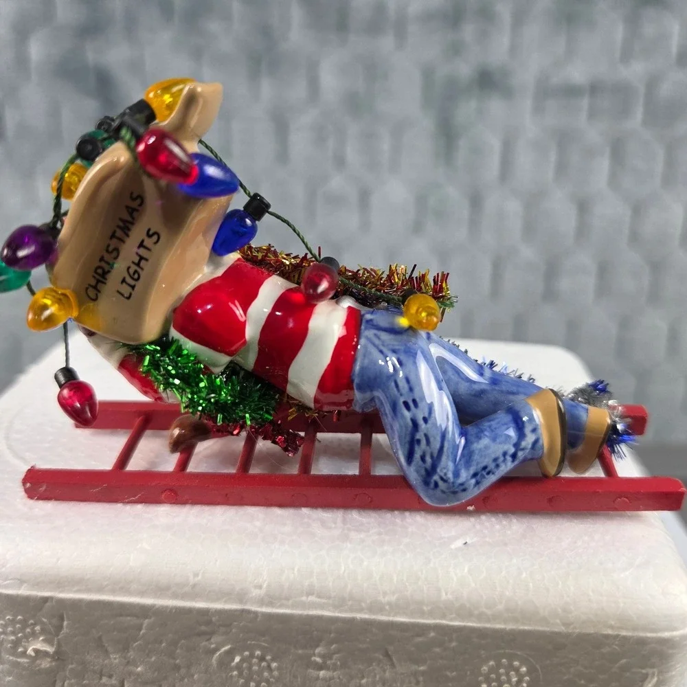 Department 56 Snow Village Christmas Trimming Man on Ladder 56.55110 Figurine